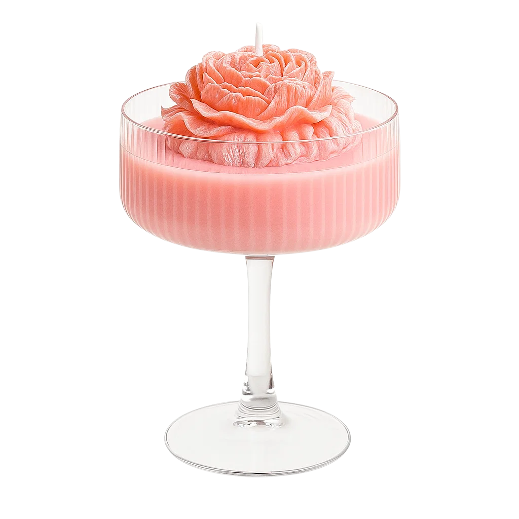 Rose Glass Candle - Dart Lumière