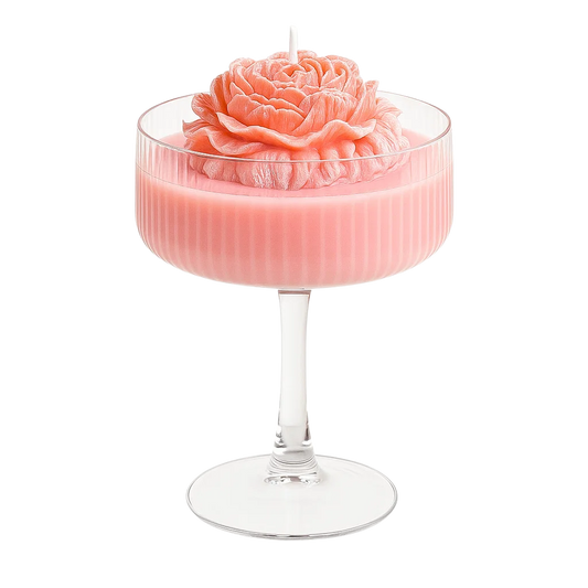 Rose Glass Candle - Dart Lumière